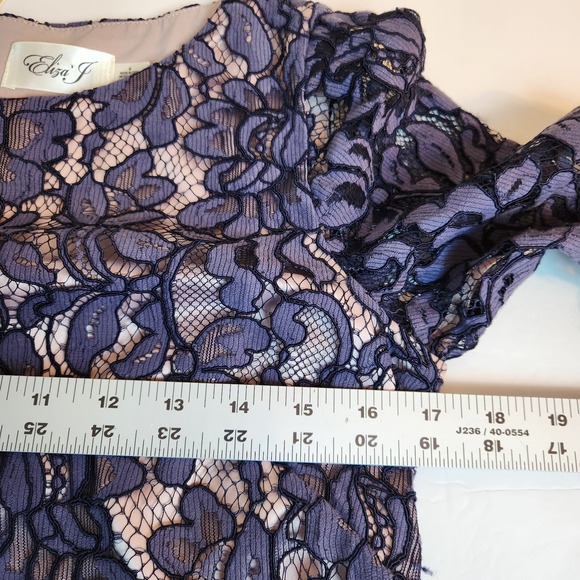 Eliza J Womens Lace Tulip Cocktail Dress Size 6 Grey/Purple Fit Flare Whimsigoth - Picture 8 of 16